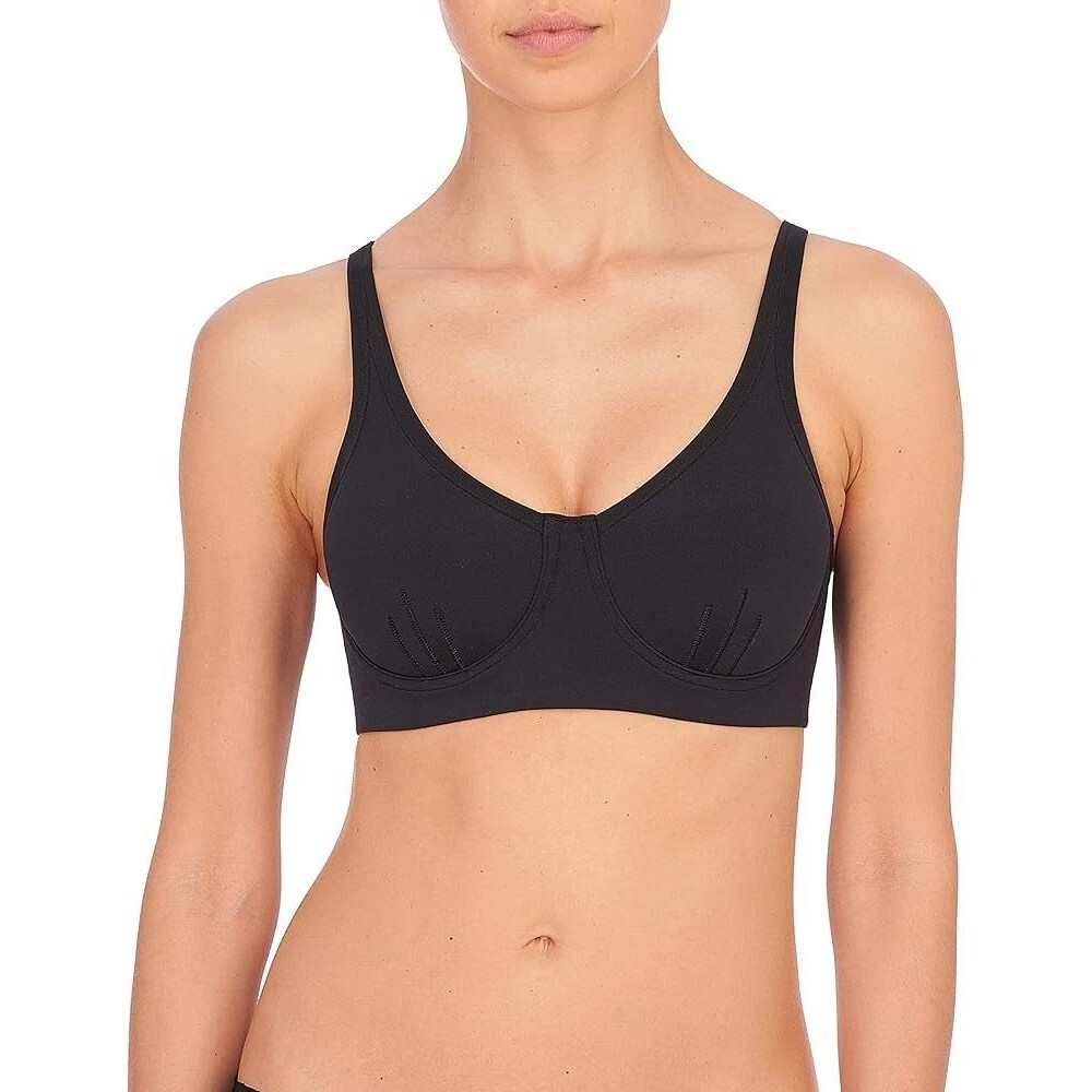 Natori 731439 Black Convertible Underwire Sports Performance Bra Sz 36D
